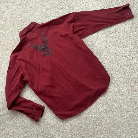 Harley-Davidson Shirt Long Sleeve Red Embroidered Logo Motorcycle Pocket Men L - Picture 3 of 14